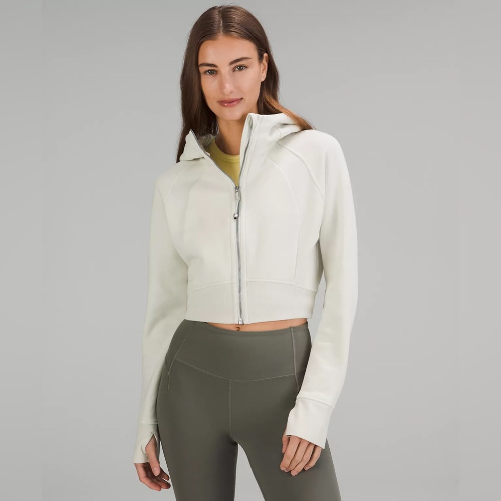 Lululemon Scuba Full-Zip Cropped Hoodie Size 4 Color Bone